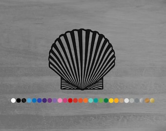 Scallop vinyl decal sticker for car truck rv camper van atv window bumper boat hull laptop cooler tote wall door sea ocean shell home decor