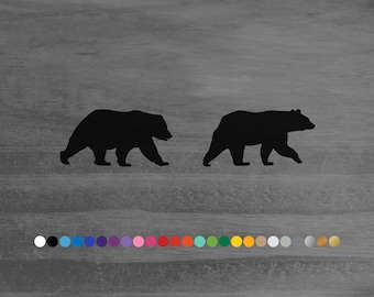 Black Bear pair vinyl decal sticker for car truck rv camper van atv window bumper boat hull laptop cooler wall door room home decor artwork