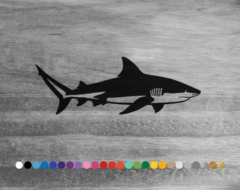 Bull Shark vinyl decal sticker for car truck rv camper van atv window bumper boat hull laptop room wall door ocean fish art sea home decor