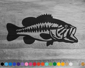 Largemouth Bass vinyl decal sticker for car truck suv rv van 4x4 atv camper atv window bumper boat cooler fishing kayak canoe laptop wall