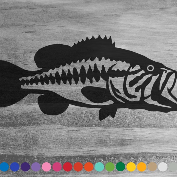 Largemouth Bass vinyl decal sticker for car truck rv van 4x4 atv utv camper window bumper boat cooler fishing kayak canoe laptop fish decor