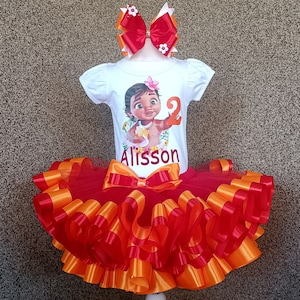 Baby Moana Birthday Girl Tutu Set party Birthday outfit, Moana Party tutu set theme dirthday dress, baby Moana outfit for baby girl