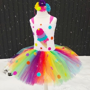 Ice cream tutu dress, rainbow ice cream dress baby girl, ice cream tutu happy ice cream birthday outfit, ice cream party ice cream outfit,