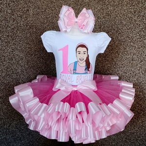 Baby girl Birthday tutu outfit, Personalized rainbow party birthday costume, 1st birthday tutu set