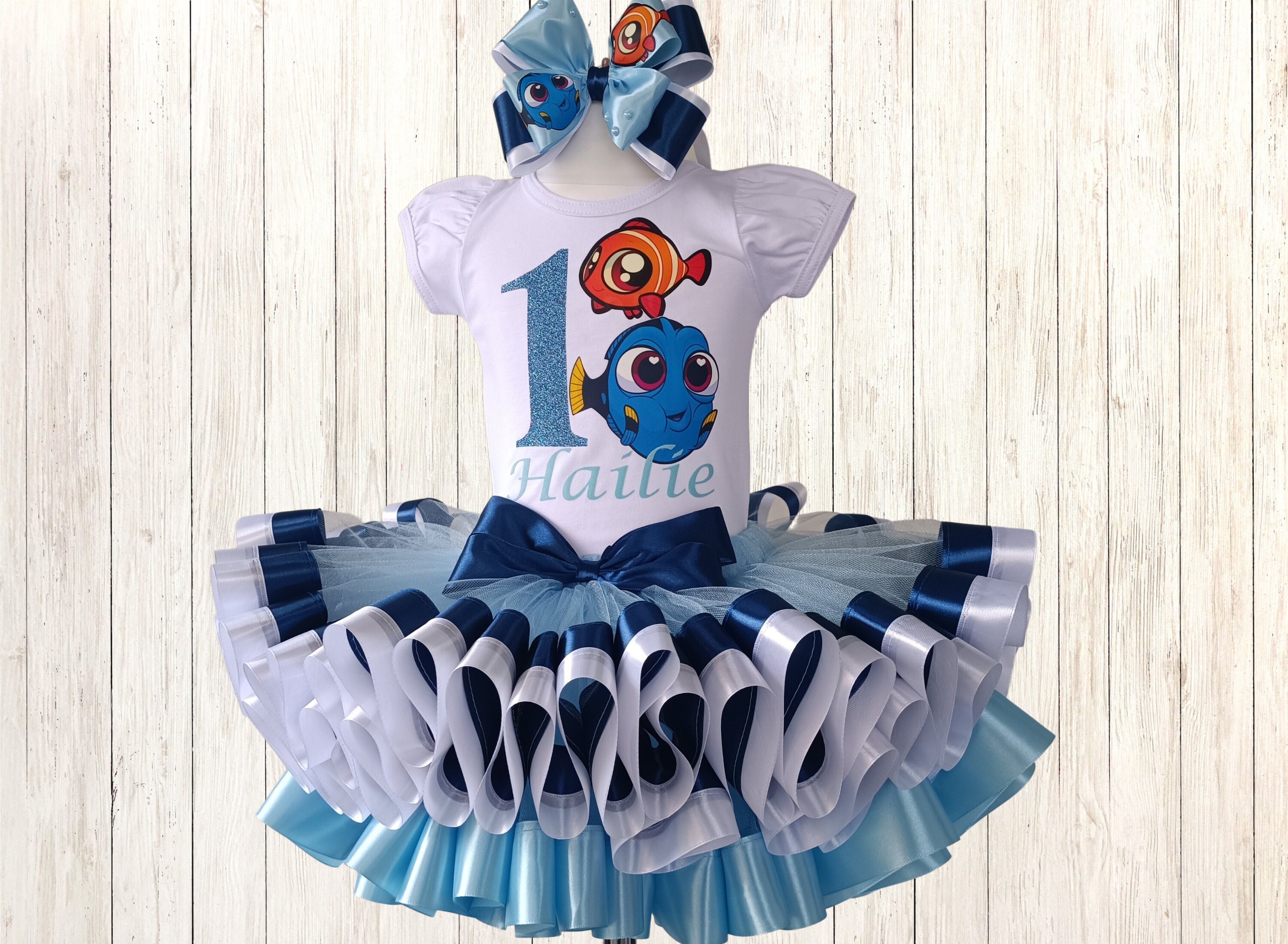 Nemo Dory Birthday Outfit: Blue Tutu Costume for Baby Toddler