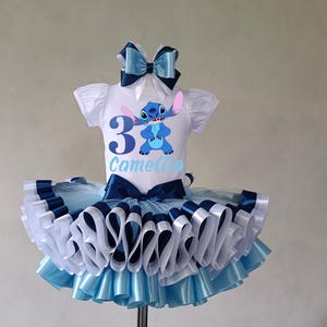 Stitch party tutu outfit, Stitch birthday party costume for baby girl