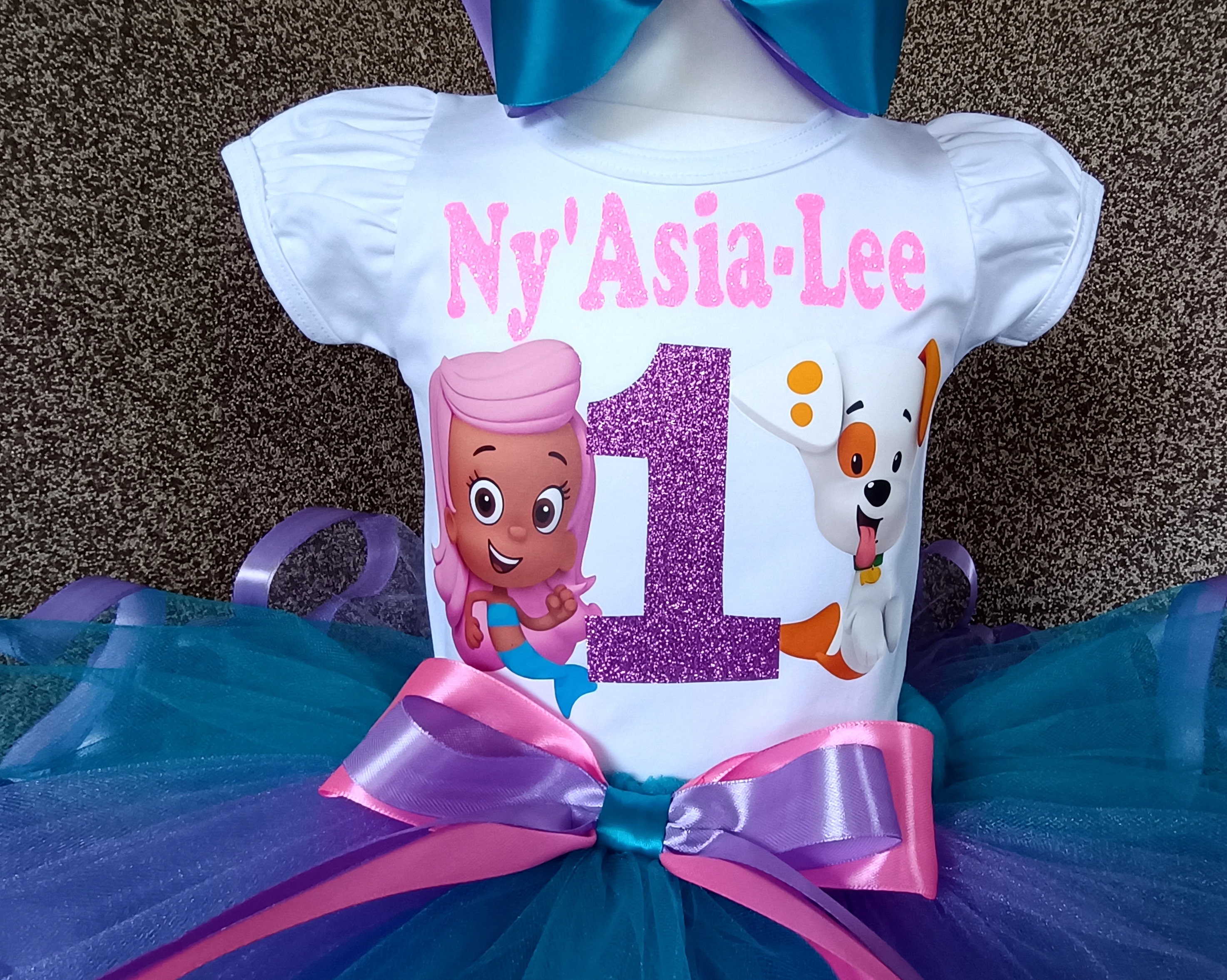 Bubble Guppies Molly Birthday Tutu Outfit Personalized Rainbow Party Molly Bubble Guppies Birthday Costume 1st Birthday Tutu Set Etsy