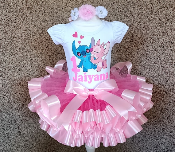 Traje de tutú de cumpleaños de Stitch y Angel, traje de cumpleaños de  Stitch, traje de cumpleaños de Lilo y Stitch, ideas de fiesta de cumpleaños  de