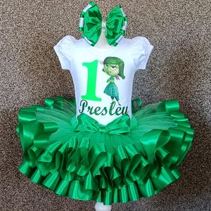 Inside Out party Birthday tutu outfit, Inside Out Disgust birthday costume