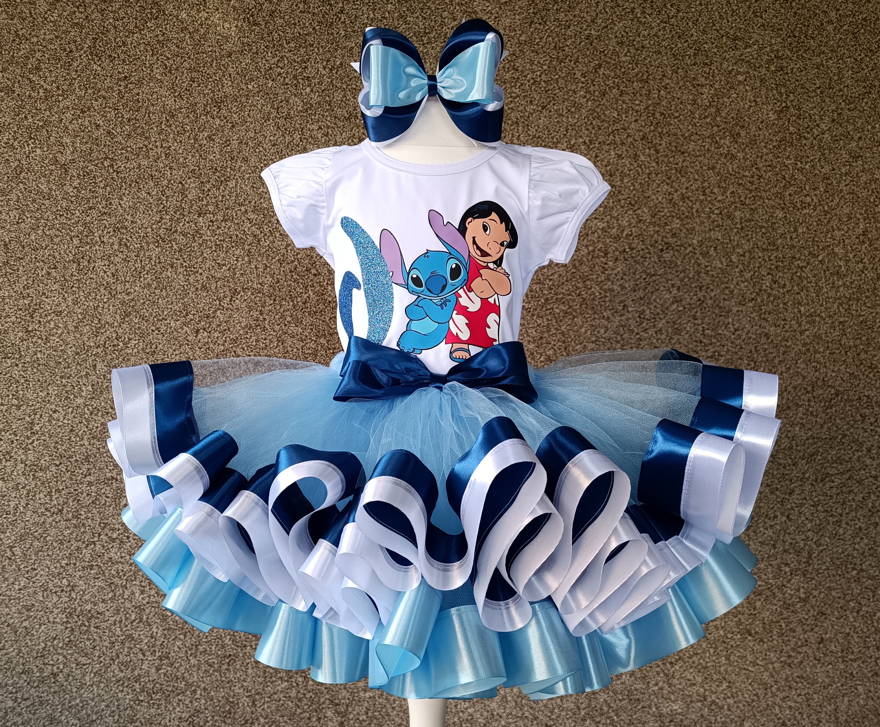 Stitch and Angel Party Tutu Outfit, Stitch Birthday Party Costume 