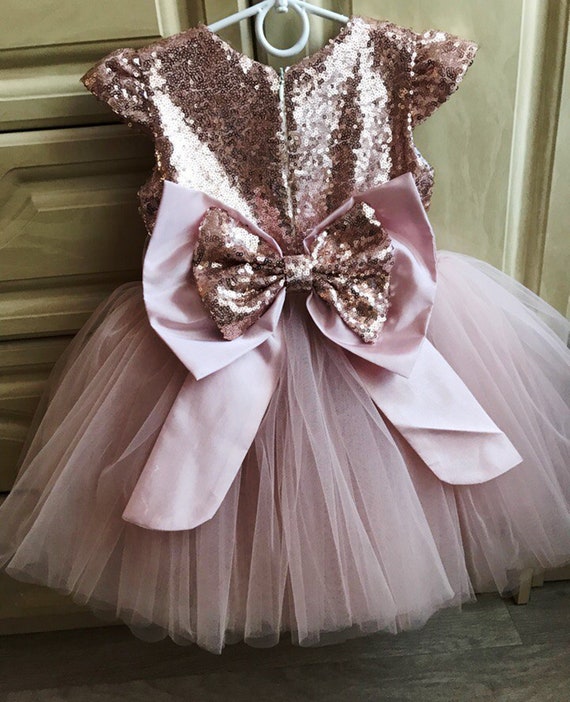 baby girl rose gold dress
