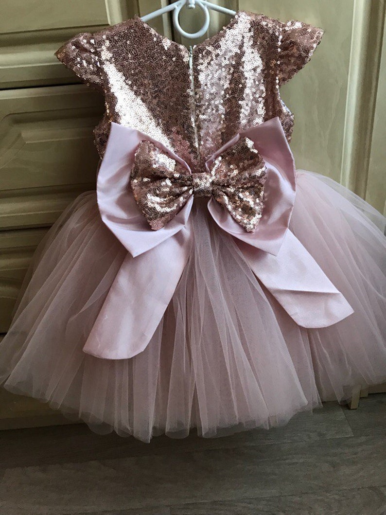 Rose Gold Birthday Outfit Blush Girls Birthday Dress Baby Etsy