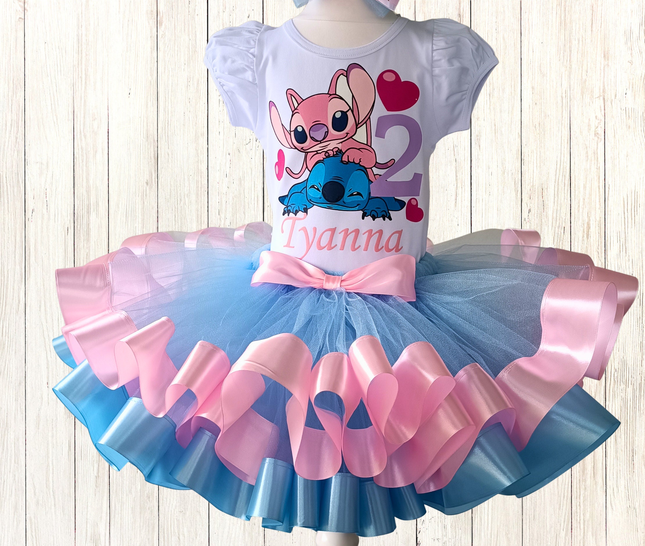 Stitch and Angel Party Tutu Outfit, Stitch Birthday Party Costume