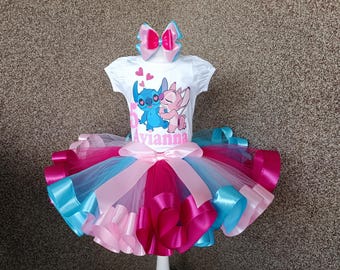 Stitch Birthday Tutu Outfit: Baby Girl Party Costume