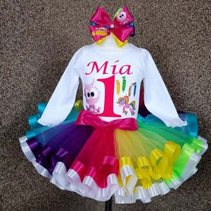 Baby First TV Birthday Tutu Outfit: Rainbow Party Costume Set