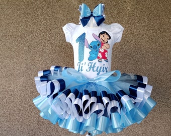 Stitch Birthday Tutu Outfit: Baby Girl Party Costume