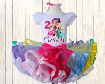 Baby girl Birthday tutu outfit, Personalized Abby birthday costume, party birthday tutu set for baby girl