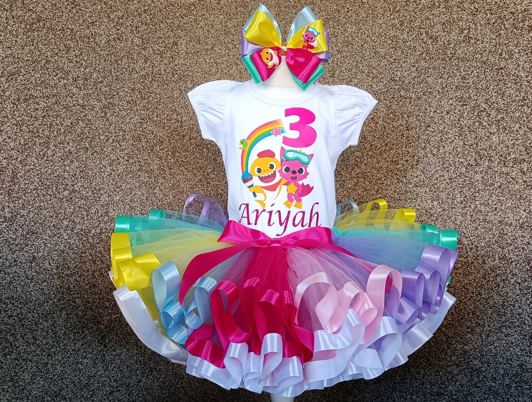 Birthday Baby SHARK Girl Outfit, Shark Baby Girl Tutu Set, Shark Girl