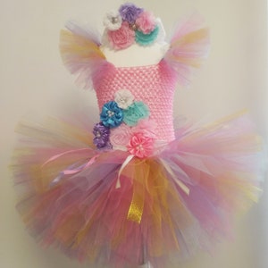 Girl's Birthday Tutu Dress With Matching Headband – Fluffy 6-Layer Tulle Party Outfit - View #14