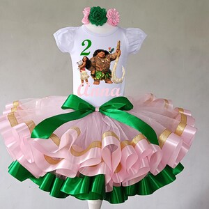 Moana Birthday Girl Tutu Set party Birthday outfit, Moana Party tutu set theme dirthday dress, Moana outfit for baby girl