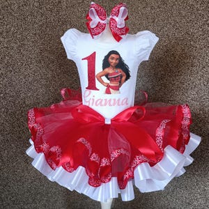 Moana Birthday Girl Tutu Set party Birthday outfit, Moana Party tutu set theme dirthday dress, Moana outfit for baby girl