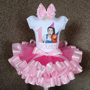 Personalized Baby Girl 1st Birthday Tutu Outfit: Rainbow Party Costume