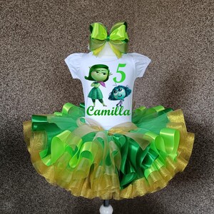 Inside Out party Birthday tutu outfit, Inside Out Disgust and Envy birthday costume