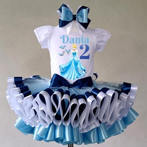 Princess Cinderella Birthday outfit, Princess in blue party birthday costume.