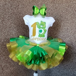 Bear Birthday tutu outfit, Personalized Green Bears party birthday costume