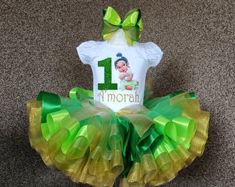 Princess Tiana party Birthday tutu outfit, Personalized Princess and the Frog party birthday costume, Tiana birthday tutu set