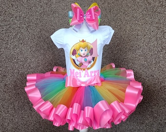 Princess Peach Birthday Outfit: Tutu Set, Party Costume