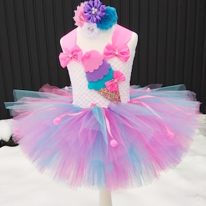 Ice cream tutu dress, pastel ice cream dress baby girl, ice cream tutu happy ice cream birthday outfit, ice cream party ice cream outfit,