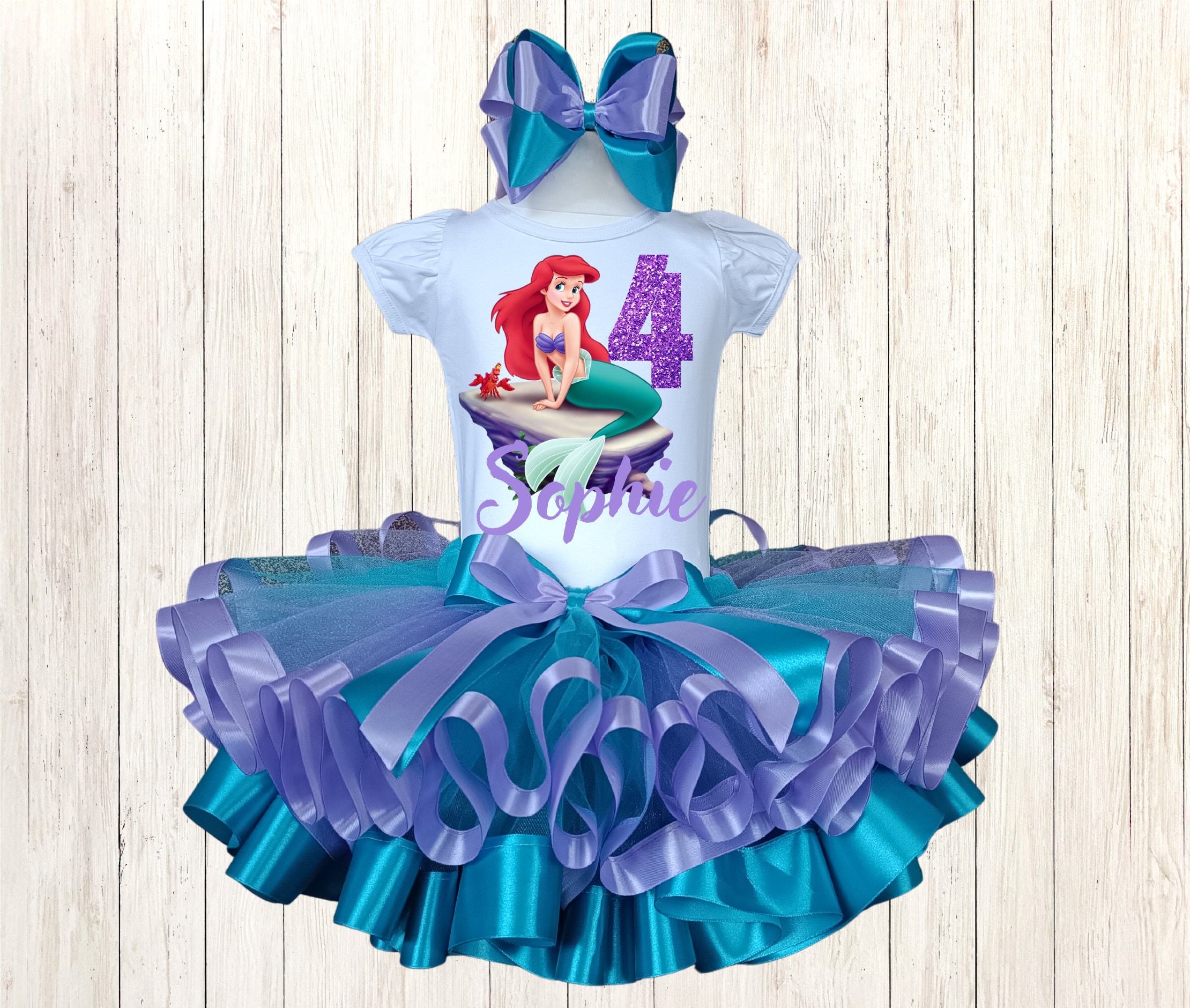 Princess Mermaid Birthday Tutu Outfit: Personalized Under the Sea Costume