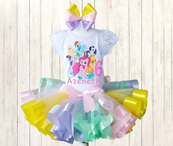 My Little Pony Birthday Tutu Outfit Personalized My Little Pony Party Birthday Costume Rainbow Pony Party Birthday Tutu Set Etsy
