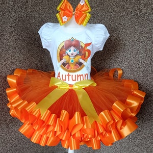 Princess Daisy Birthday tutu outfit, Personalized Princess Daisy party birthday costume, Princess Daisy 1st birthday tutu set