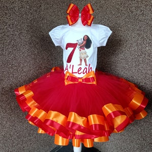 Moana Birthday Girl Tutu Set party Birthday outfit, Moana Party tutu set theme dirthday dress, Moana outfit for baby girl