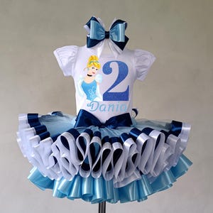 Princess Cinderella Birthday outfit, Princess Themed party birthday tutu set.
