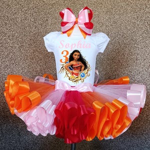 Moana Birthday Tutu Outfit: Party Dress with Bow