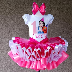 Baby girl Birthday tutu outfit, Personalized rainbow party birthday costume, 1st birthday tutu set