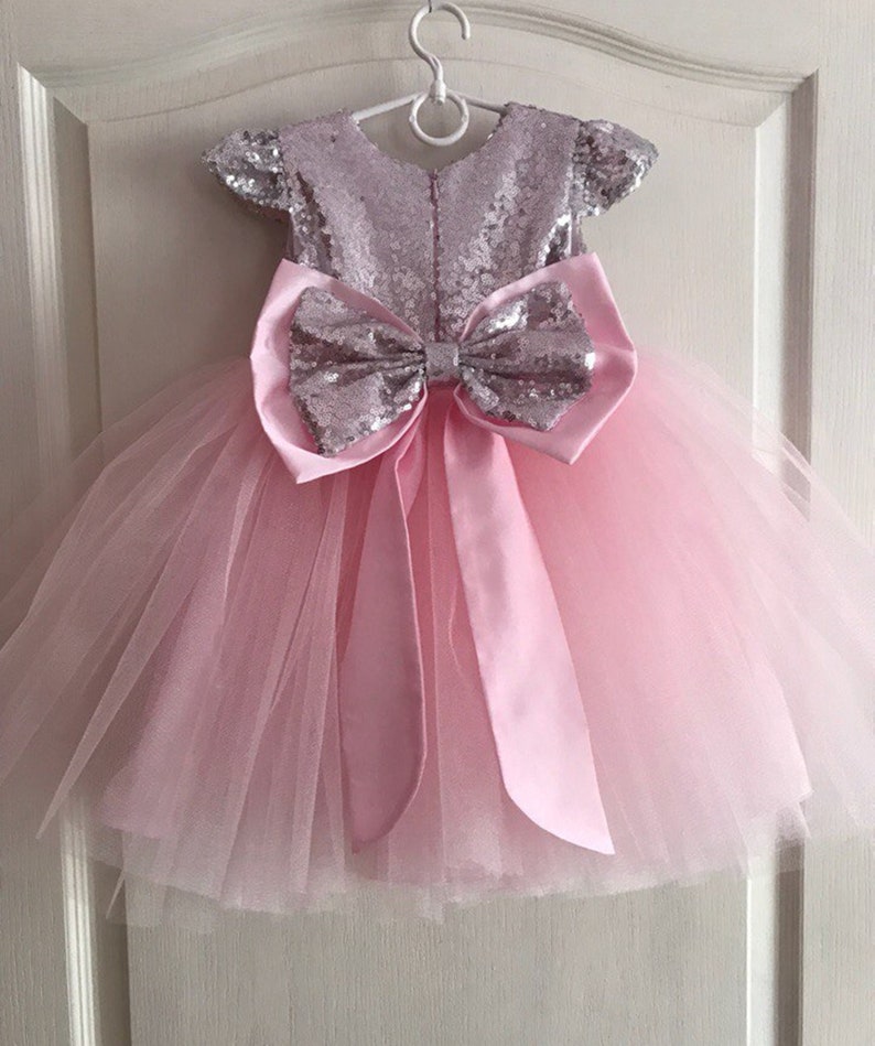 Rose Gold Birthday Dress Rose Girls Flower Dress Baby Girl Etsy