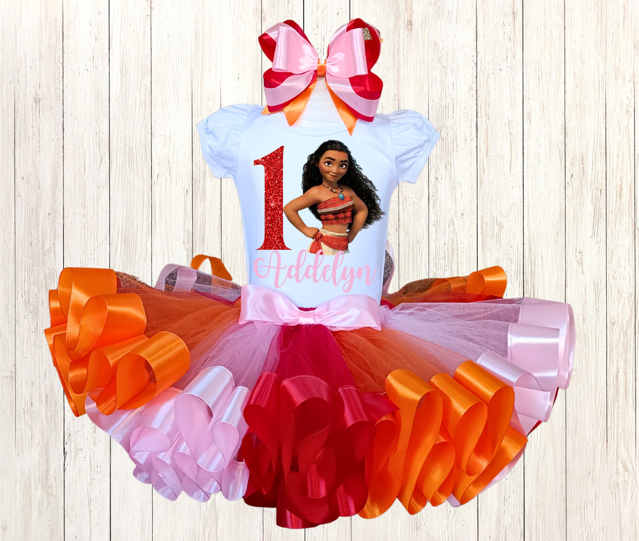 Lovely Girls Moana Party Holiday Birthday Dress with Necklace Costume O15  MG