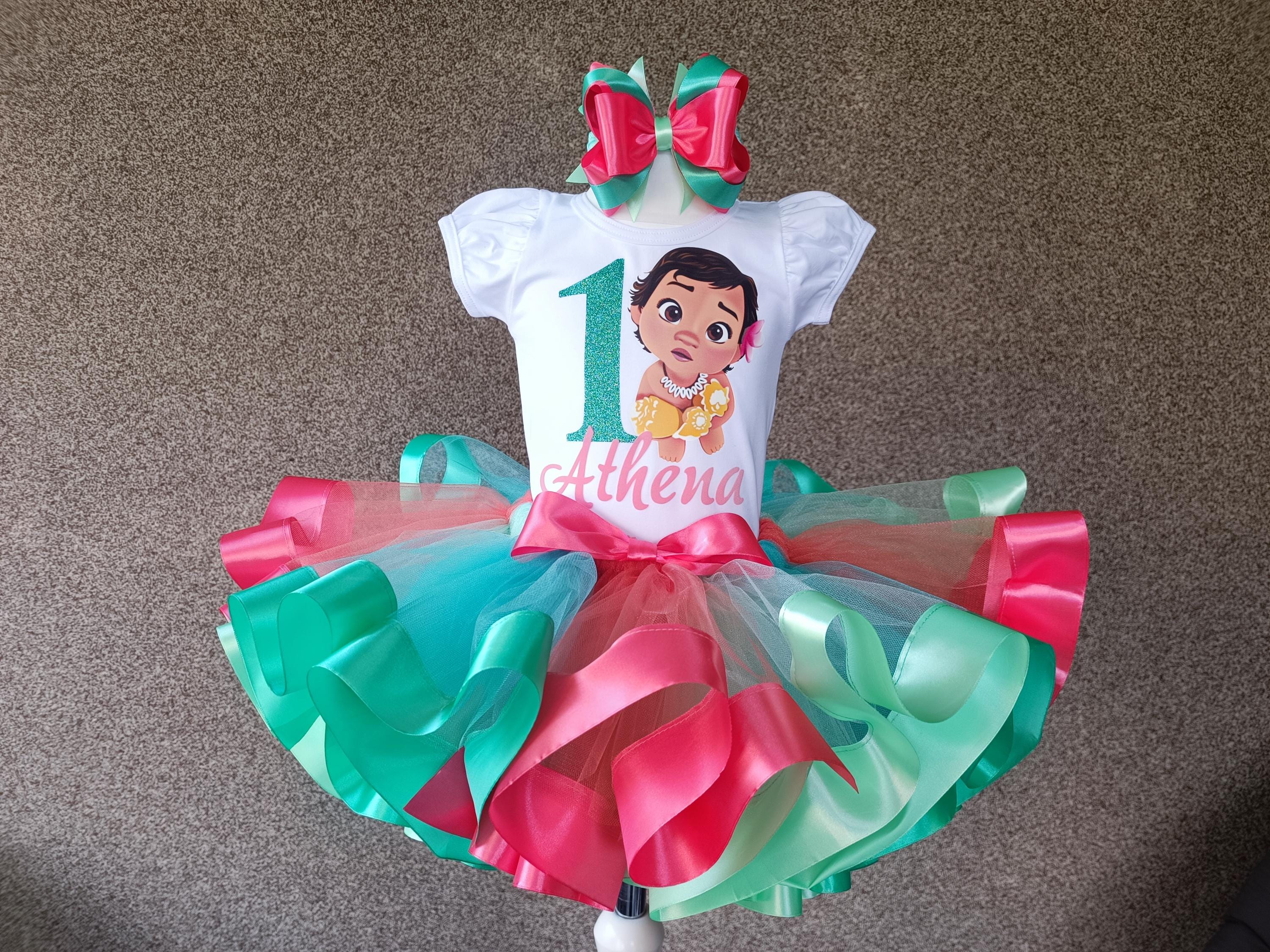 Moana 1st Birthday Outfit Baby Moana Birthday Girl Tutu Set Party