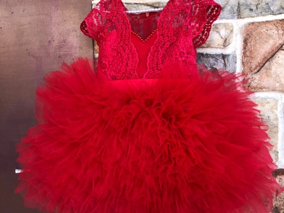 baby girl red party dress