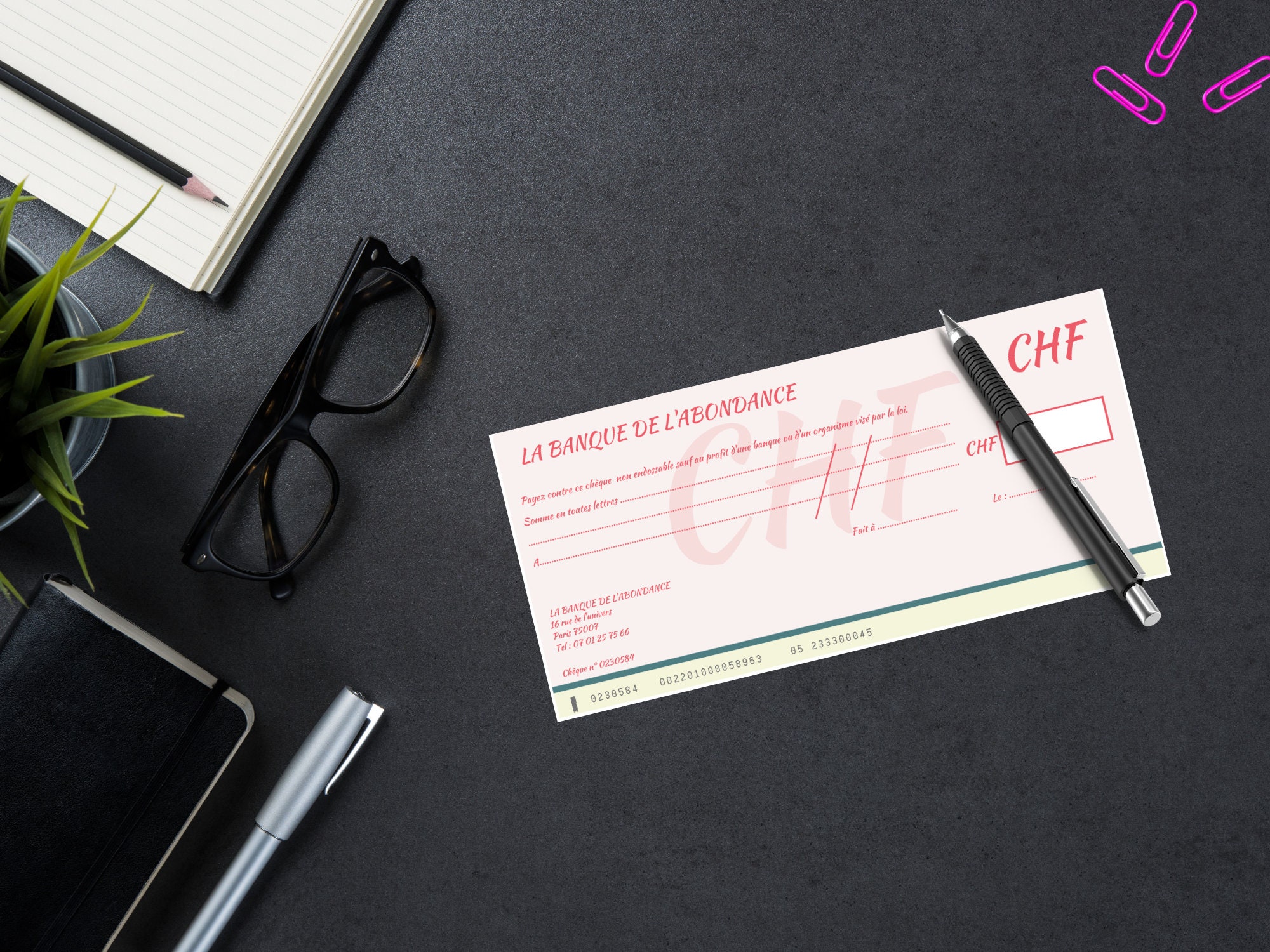 Swiss franc abundance cheque digital file blank cheque from the universe downloadable and printable INSTANT DOWNLOAD PDF Gift for her