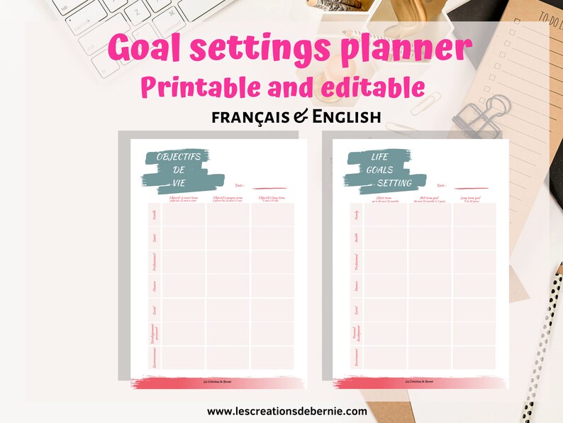 Goal Definition Planner Printable Short Medium Long Term Goal Etsy