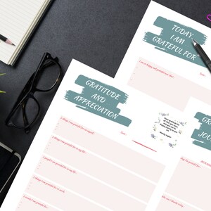 Dankbarkeits-Bullet-Tagebuch, Geschenk für Sie, 3er-Pack, Dankbarkeitsplaner, Manifestations-Tracker, druckbares Dankbarkeits-Arbeitsblatt, SOFORT-DOWNLOAD als PDF