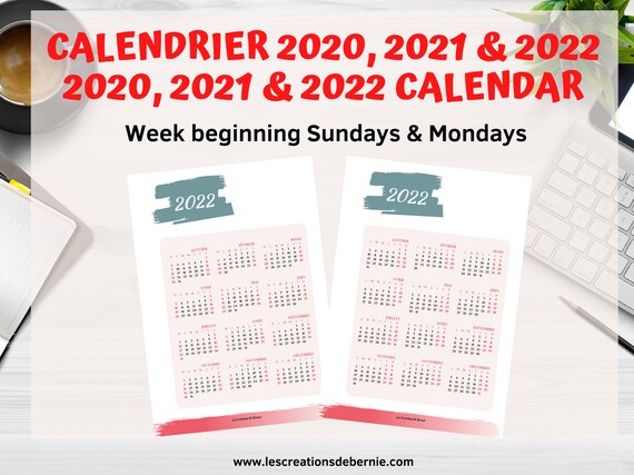 Calendrier Manifestation 2023 2022 Calendar 2021 2022 & 2023 Calendar Bundle 2022 Digital | Etsy Singapore