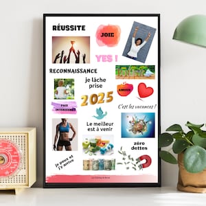 Mini kit de tableau de visualisation 2024-2025 loi de l'attraction vision board de manifestation Telechargement instantané PDF