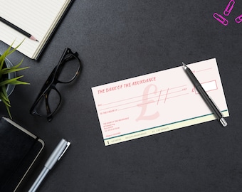 British abundance cheque in pounds digital file blank cheque from the universe downloadable and printable INSTANT DOWNLOAD PDF Gift for her
