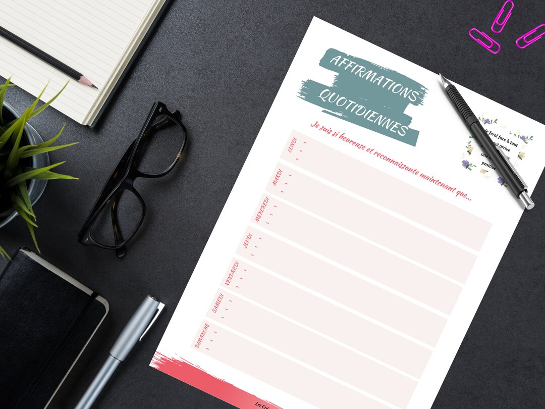 Affirmation Bullet Journal Affirmation Tracker Planner Printable ...